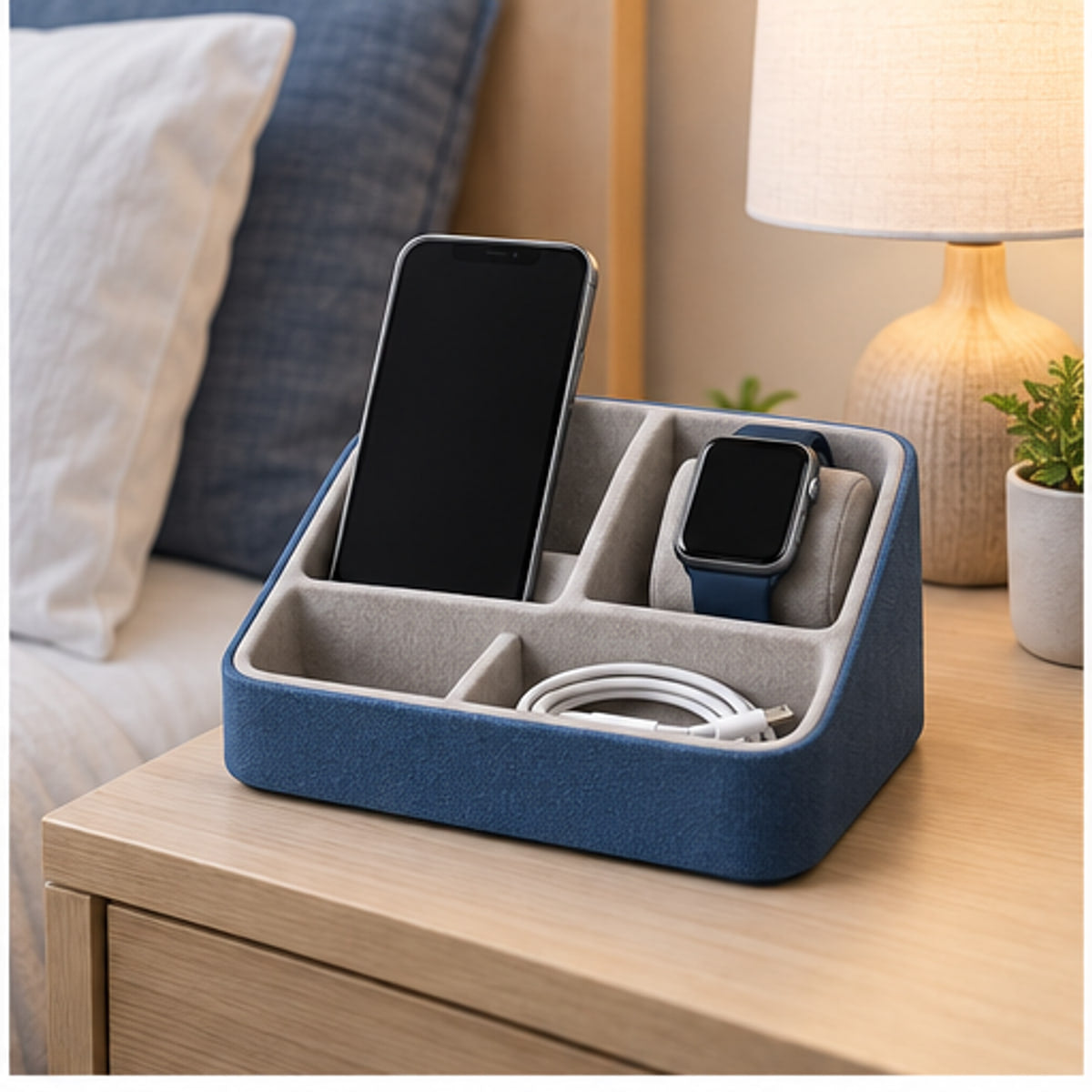 Bedside Charging Organizer, without the clutter