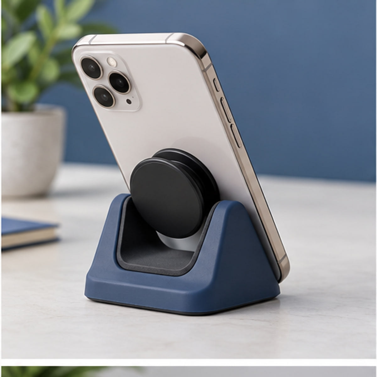 Phone Grip Desk Dock, without the clutter