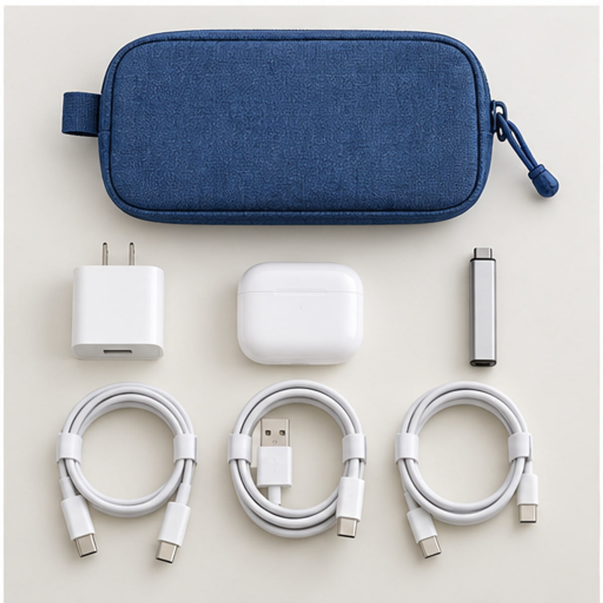 Travel Charging Cable Pouch — included contents