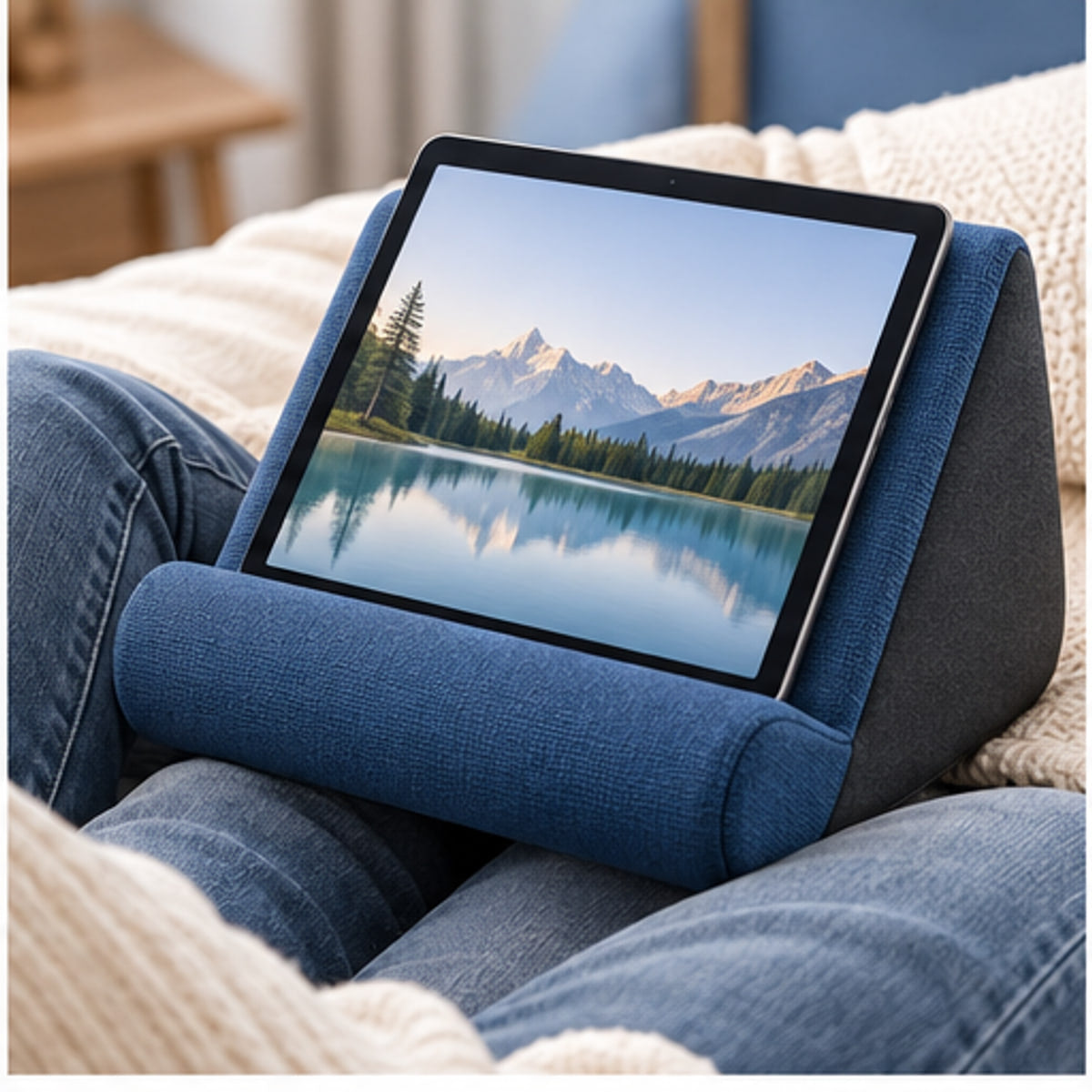 Cushioned Tablet Lap Stand — in use