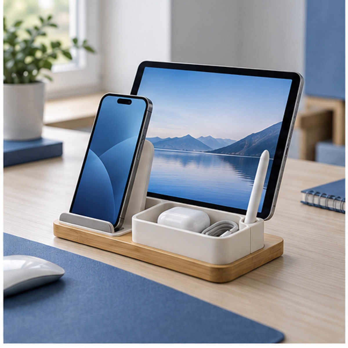 Multi-Device Desk Stand — in use