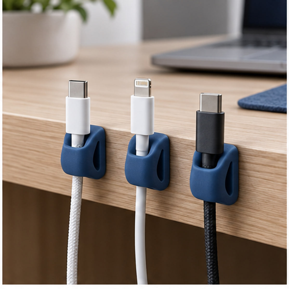 Soft-Grip Cable Clip Set, without the clutter